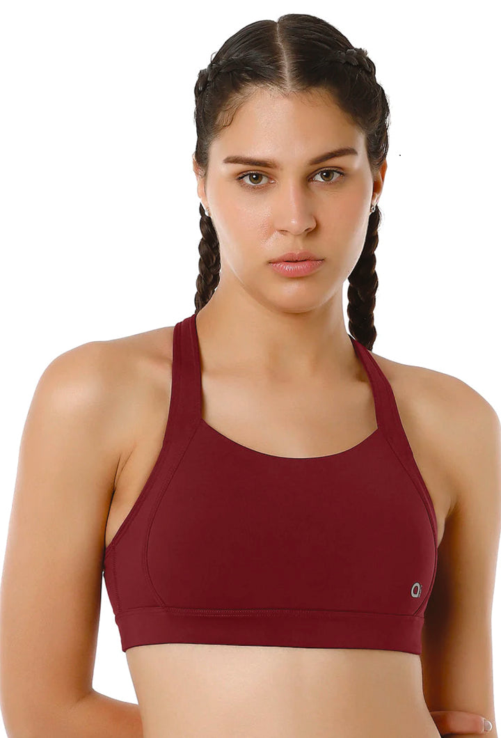 Chocolate Truffle AMANTE BRA-ABR98801 Energize High Impact Round Neck Sports Bra