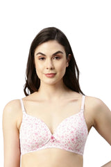 Enamor-F065 Amaranto Print Invisible Neckline T-Shirt Bra - Padded & Wirefree