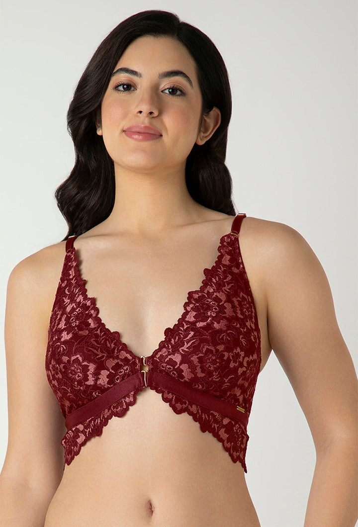 AMANTE BRA-BRA06001 Femme Lace Padded Non-Wired Demi Bra