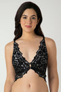 AMANTE BRA-BRA06001 Black Femme Lace Padded Non-Wired Demi Bra