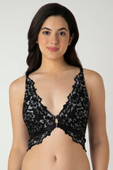 AMANTE BRA-BRA06001 Black Femme Lace Padded Non-Wired Demi Bra