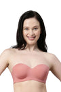 Enamor-F074 Rosette Full Figure Strapless Multi-Way Bra - Padded Wired Medium Coverage