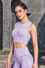 Enamor-E121 Soft Lilac RACER LONGLINE SPORTS BRA | CREW NECK RACER BACK DRY FIT BOUNCE CONTROL SPORTS BRA