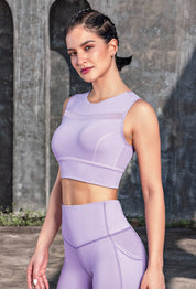 Enamor-E121 RACER LONGLINE SPORTS BRA | CREW NECK RACER BACK DRY FIT BOUNCE CONTROL SPORTS BRA