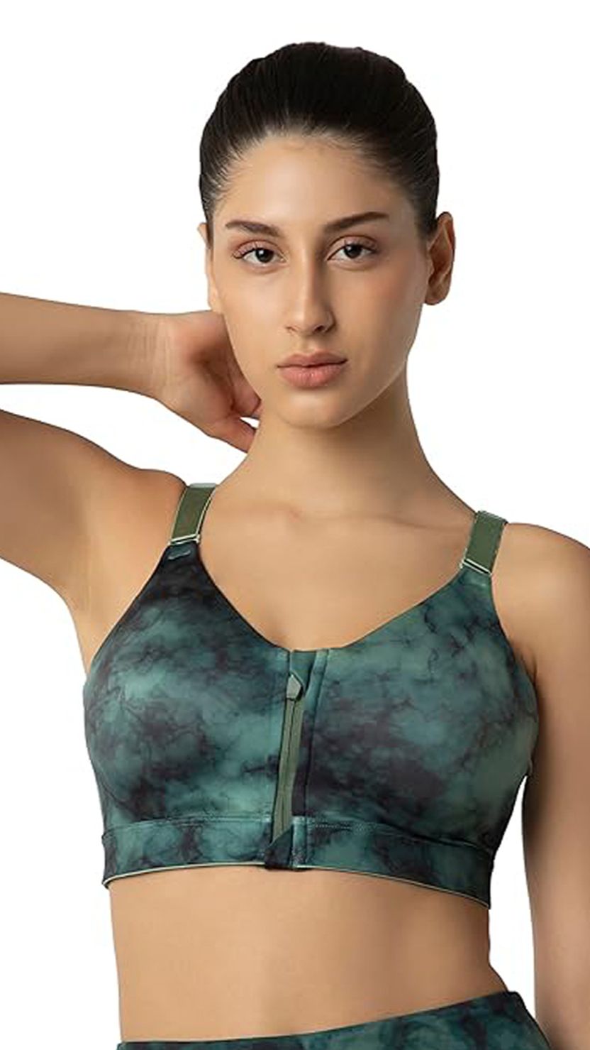 Amante Zip Front Padded Non-Wired Full Coverage Bra