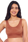 Caramel Nude AMANTE BRA-BRA83301 Skins Solid Non Padded Non-Wired Scoop Neck Cami Bra