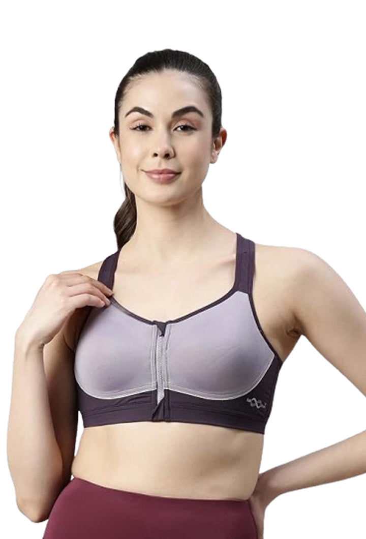 Enamor-SB11 High Impact Sports Bra Padded, Wirefree & Front Zipper