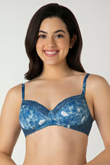 AMANTE BRA-BRA05701 Floral Fusion Print Demure Padded Non-Wired Demi Bra