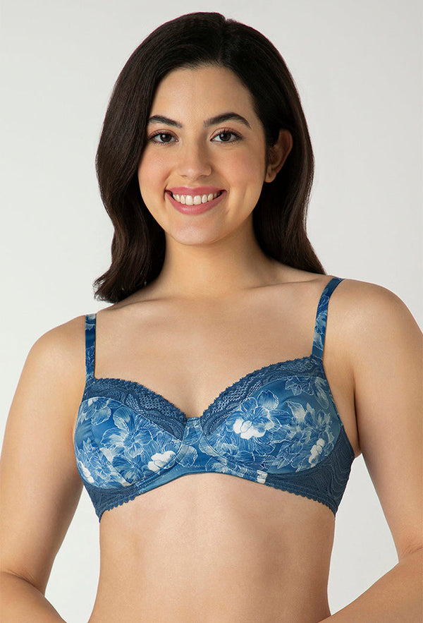 AMANTE BRA-BRA05701 Floral Fusion Print Demure Padded Non-Wired Demi Bra