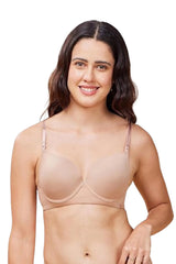 ENAMOR BRA-F114 Honey Beige Body Transform Air Brush Push-Up Bra for Women- Medium Coverage, Padded and Wired