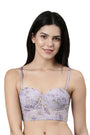 ENAMOR BRA-F130 Wisteria Print FLEXI LIGHT PRINTED BUSTIER BRA PADDED WIRED HIGH COVERAGE