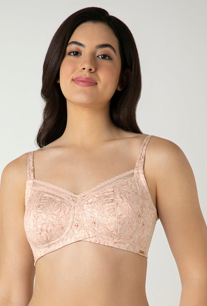 Delicate Bloom Print AMANTE BRA-BRA05601 Demure Non-Padded Non-Wired Contour Bra