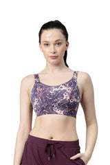 Enamor-SB18 Lilac Run Convertible Back High Impact Bra - Padded - Wirefree