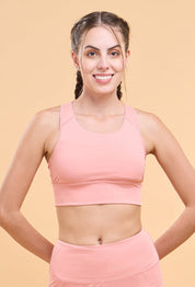 ENAMOR BRA-A202 Basic Workout Sports Bra Medium Impact Dry Fit Longline Basic