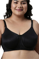 ENAMOR BRA-F124 Black Body Transform Smoothening Minimizer Bra for Women - Non Padded, Wired and Full Coverage