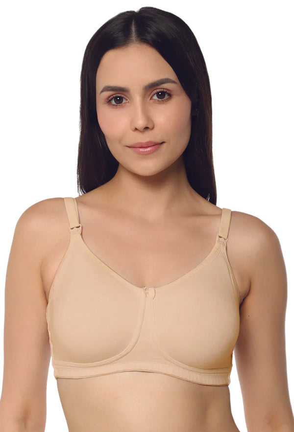 AMANTE BRA-BRA94801 Hazelnut Maternity Non-padded Non-wired Cotton Nursing Bra