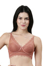 ENAMOR BRA-F125  Enamor Pure Ease Longline Comfort Lace Bra for Women - Padded, Wirefree and High Coverage