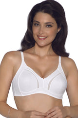 White AMANTE BRA-BRA10412 Perfect Poise Non-Padded, Non-Wired Cotton Bra