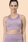 ENAMOR BRA-A203 Dusky Orchid Medium Support Sports Bra | Held-in-fit Seamless Bra With Perforation For Ventilation For Women