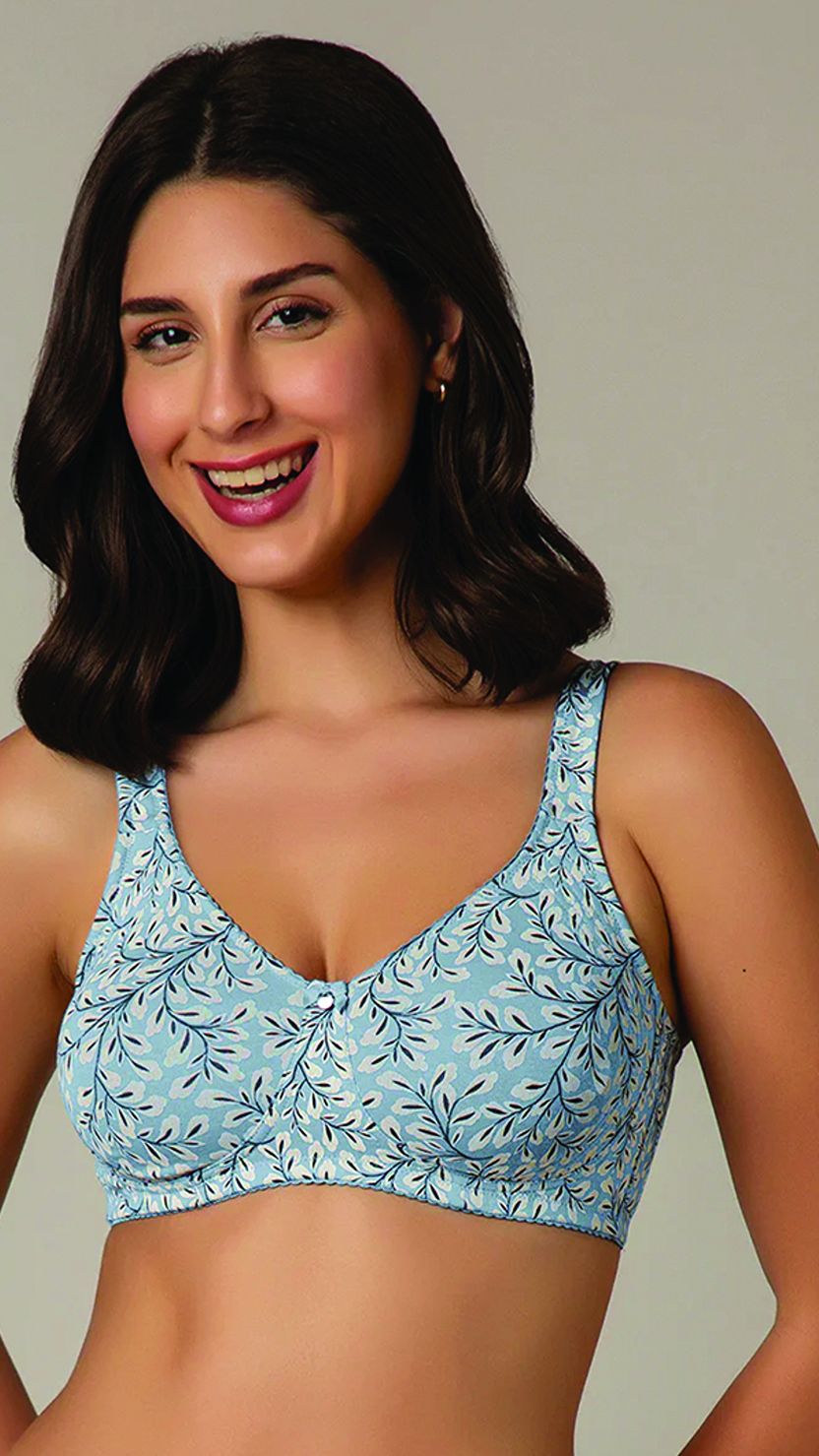 Amante Seamless Padded Non-Wired Printed Cotton T-Shirt Bra
