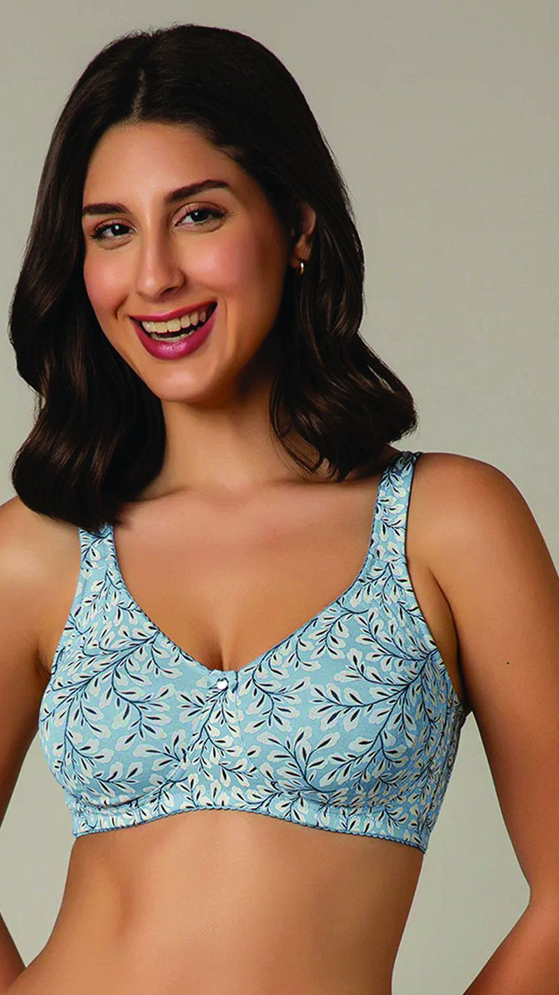 Amante Seamless Padded Non-Wired Printed Cotton T-Shirt Bra