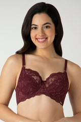 AMANTE BRA -BRA101601 WINDSOR WINE Luxe Support Non-Padded Wired  Bra