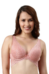 Enamor-F091 Forever Rose Butterfly Cleavage Enhancer Plunge Push-Up Bra - Padded & Wired