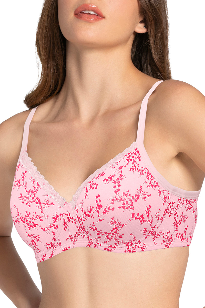 2 Cotton Casual Lightly Padded Non-Wired Full Coverage T-Shirt Bra