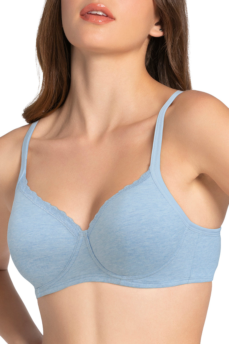 AMANTE BRA10202/2 Cotton Casual Lightly Padded Non-Wired Full Coverage T-Shirt Bra