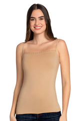 AMANTE LIN82801 Hazelnut Modal Lace Camisole
