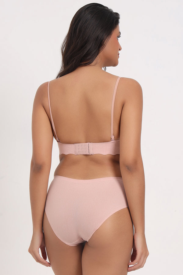 AXTZH High-Waist Soft Knit Panty PSET XP0238-PEACH