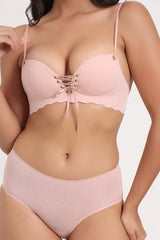 AXTZH High-Waist Soft Knit Panty PSET XP0238-PEACH