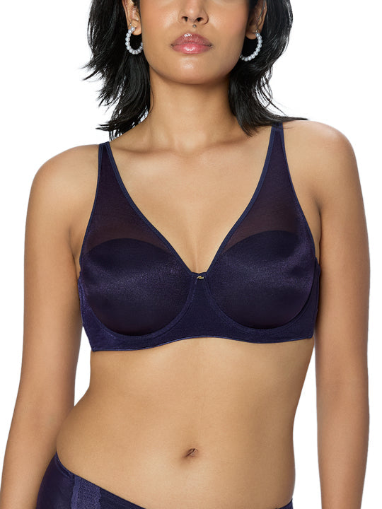 TRIUMPH BRA 123I587-BY Women Sheen Mesh Wired Padded Plunge Bra
