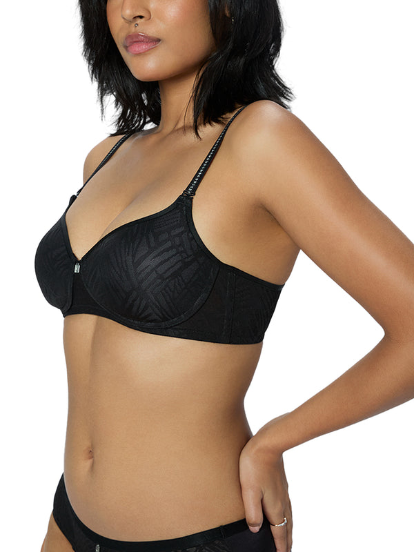 TRIUMPH BRA 110I747-BLACK 04 Women 's Polyester Classic Solid Padded Bra