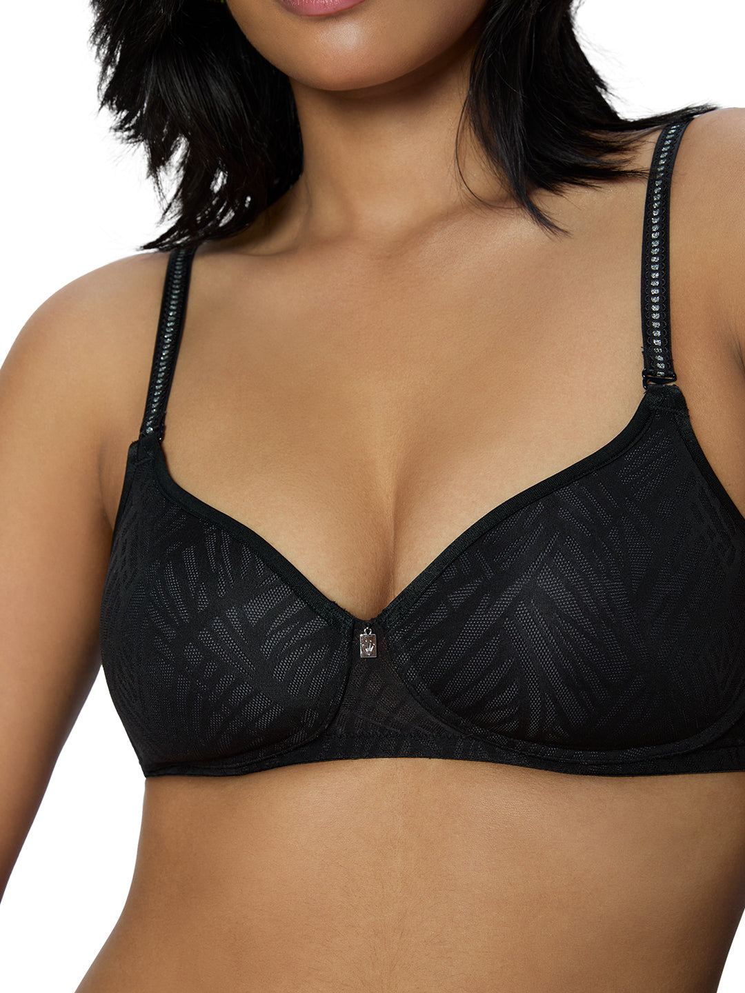 TRIUMPH BRA 110I747-BLACK 04 Women 's Polyester Classic Solid Padded Bra