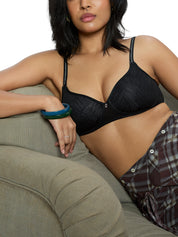 TRIUMPH BRA 110I747-BLACK 04 Women 's Polyester Classic Solid Padded Bra
