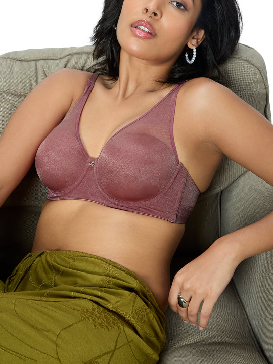 TRIUMPH BRA 123I587-43 Women Sheen Mesh Wired Padded Plunge Bra