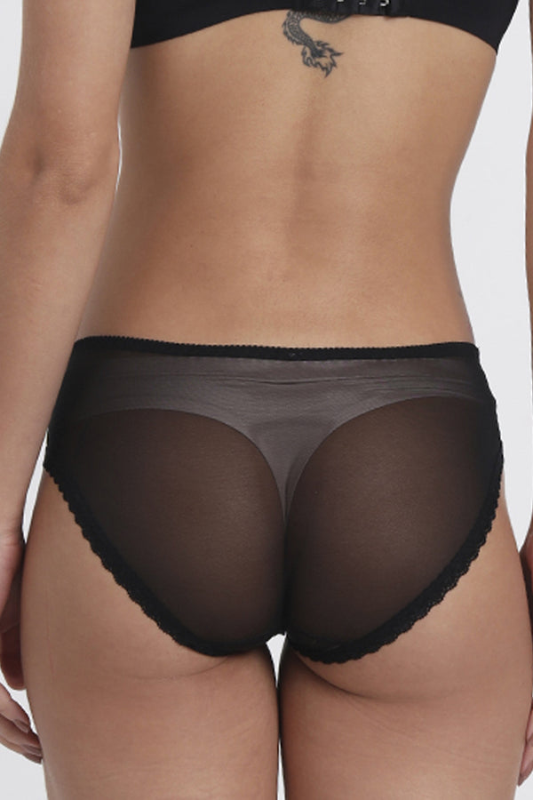 AXTZH PANTY AP9005 Sheer Bikini Panty with Lace Trim