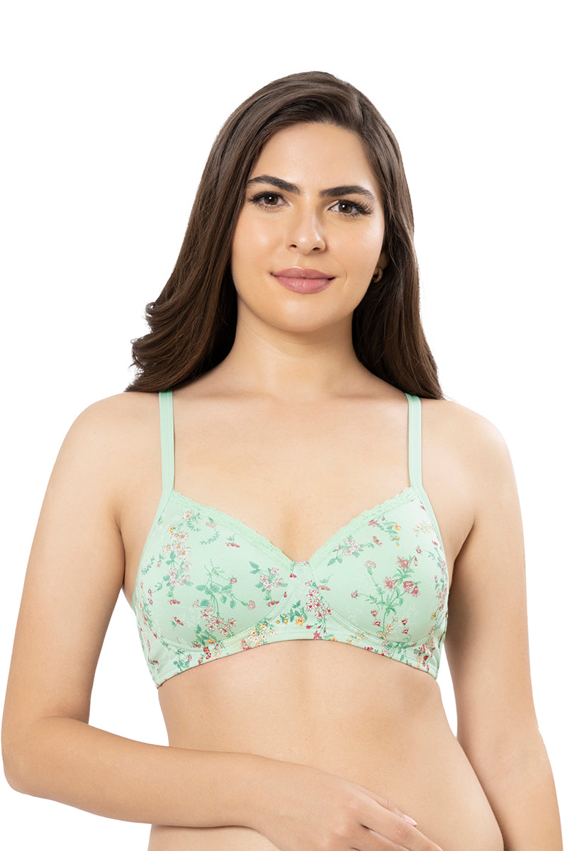 AMANTE BRA10202/2 Cotton Casual Lightly Padded Non-Wired Full Coverage T-Shirt Bra