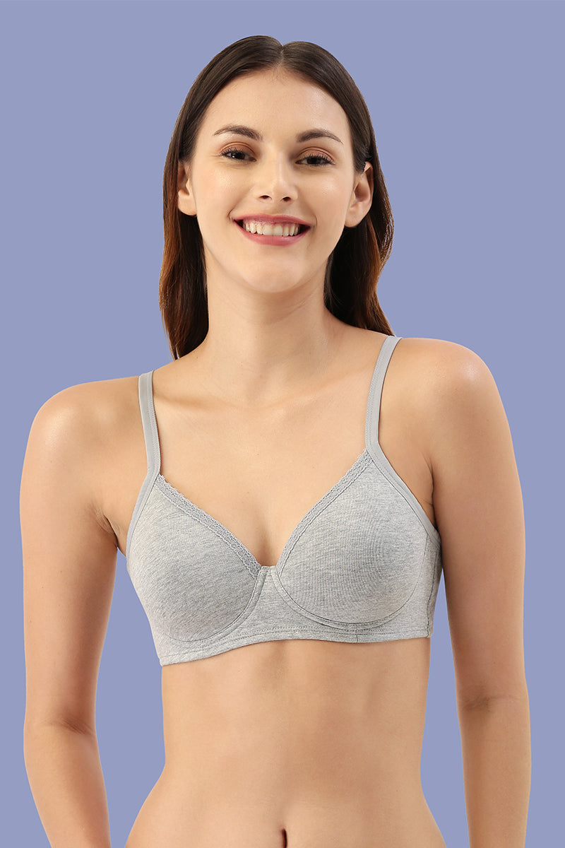 AMANTE BRA10202/2 Cotton Casual Lightly Padded Non-Wired Full Coverage T-Shirt Bra