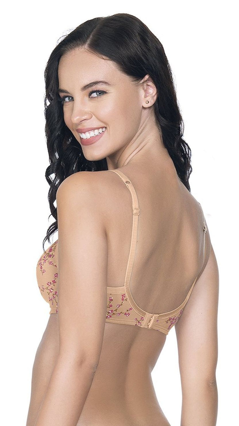 Amante Cotton Printed Padded Seamless T-Shirt Bra