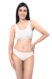 AMANTE BRA -BRA78801-WHITE All Day Lounge Solid Non Padded Non-Wired Bra