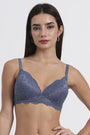 SLUUW SB013 Elegance Lace Padded Bralette - Sblue