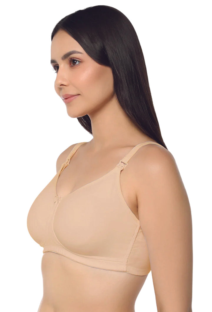 AMANTE BRA-BRA94801 Hazelnut Maternity Non-padded Non-wired Cotton Nursing Bra