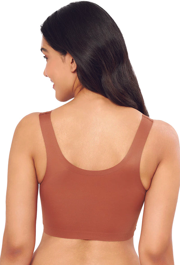 Caramel Nude AMANTE BRA-BRA83301 Skins Solid Non Padded Non-Wired Scoop Neck Cami Bra