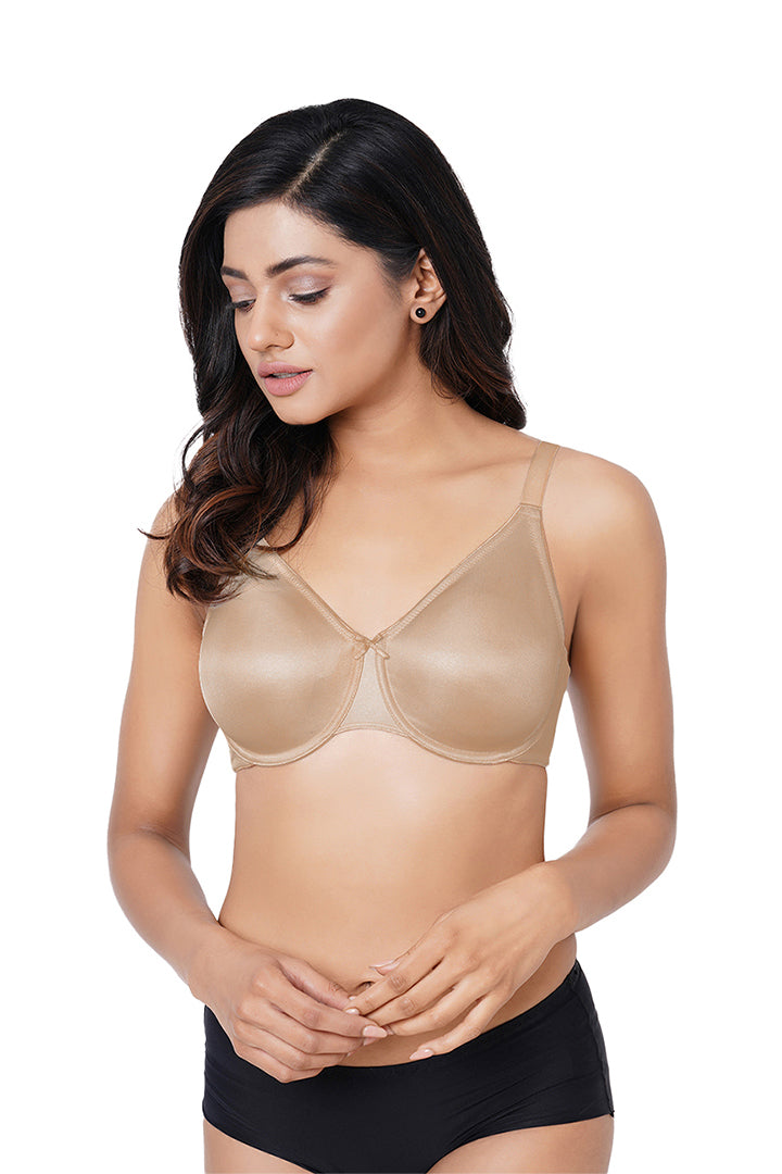 WACOAL BRA BI05D04 BE Pixie 2.0 Non Padded Wired Full Cup Everyday Wear Plus Size Full Support Minimizer Bra - Beige
