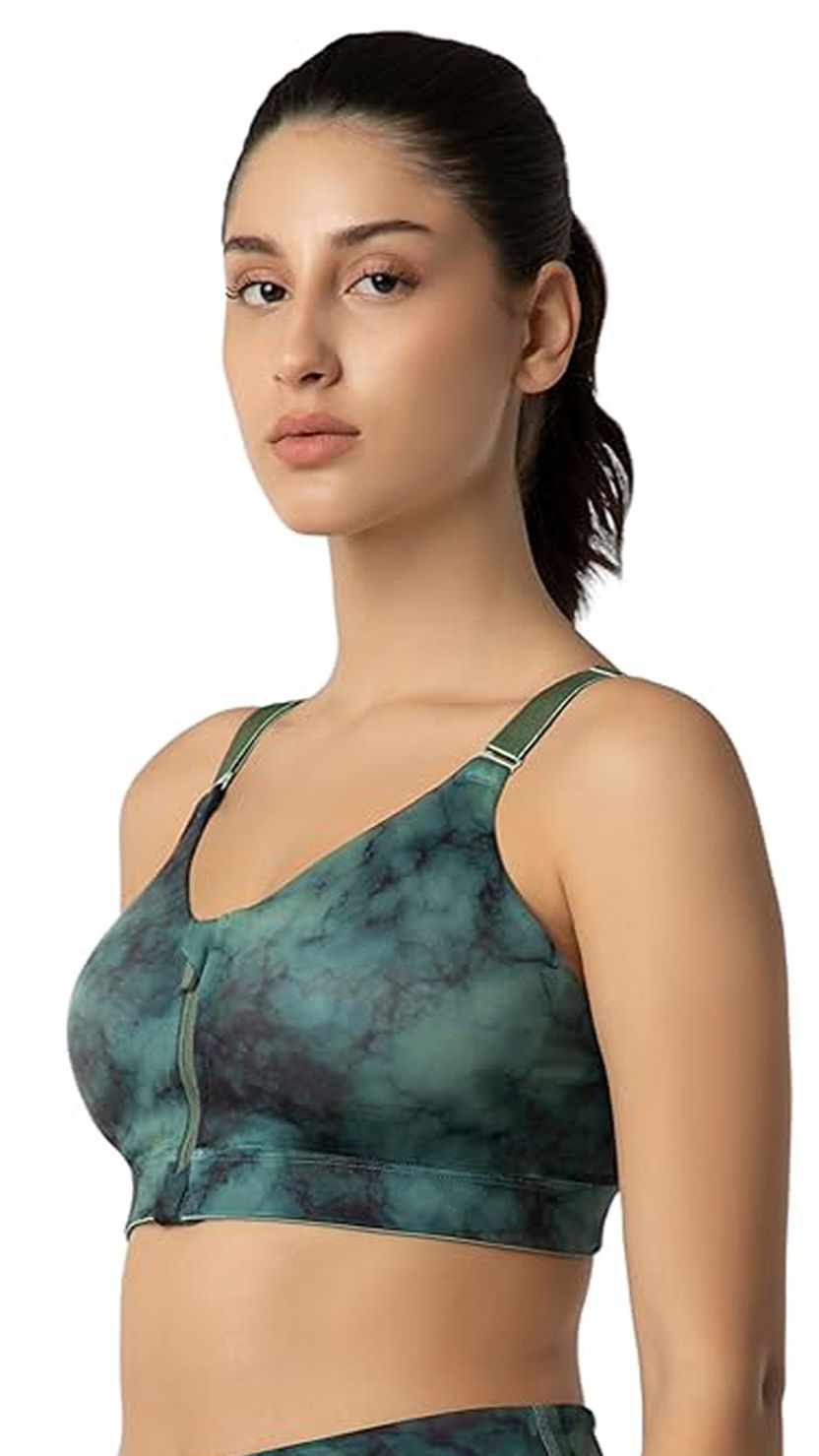 Amante Zip Front Padded Non-Wired Full Coverage Bra