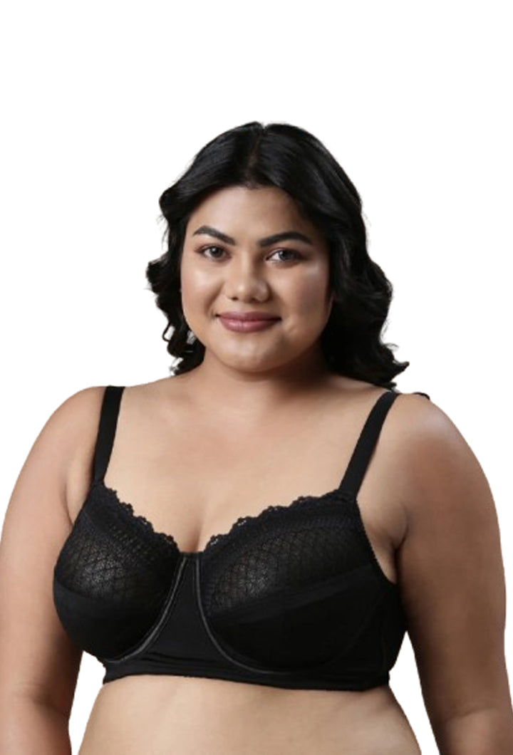 ENAMOR BRA-F126 LACE BRA NON-PADDED WIRED FULL COVERAGE