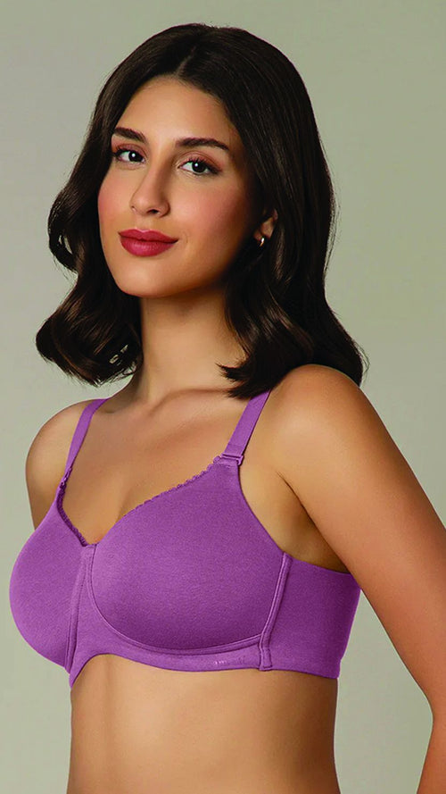 Amante Cotton Padded Wirefree Extra Coverage Bra