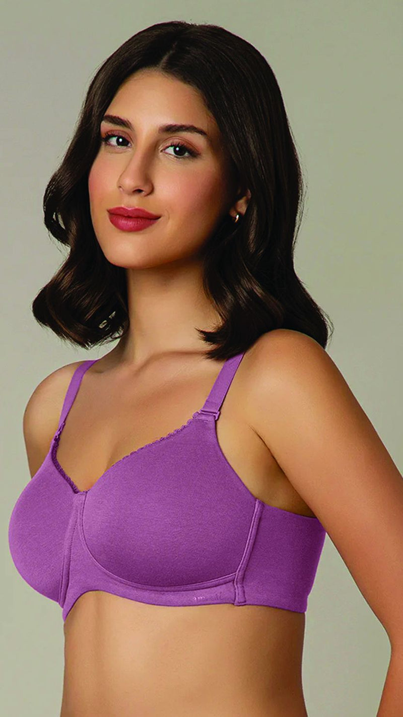 Amante Cotton Padded Wirefree Extra Coverage Bra